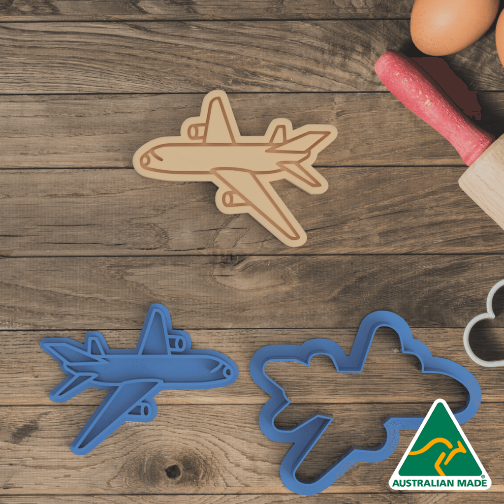 Australian Cookie Cutters Cookie Cutters Airplane Cookie Cutter and Embosser Stamp