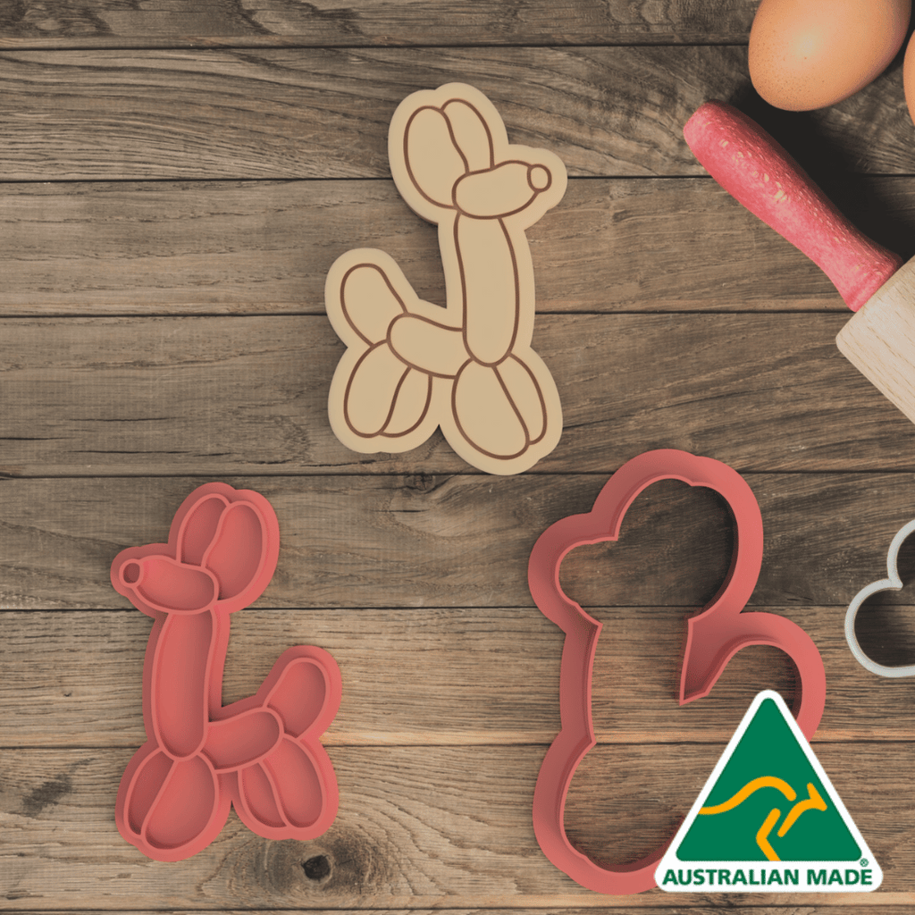 Australian Cookie Cutters Cookie Cutters Balloon Dog V1 Cookie Cutter and Embosser Stamp