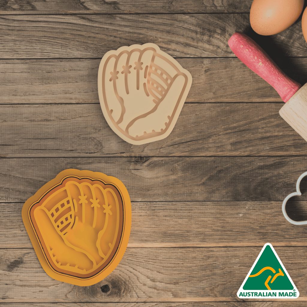 Australian Cookie Cutters Cookie Cutters Baseball Glove Cookie Cutter and Embosser Stamp