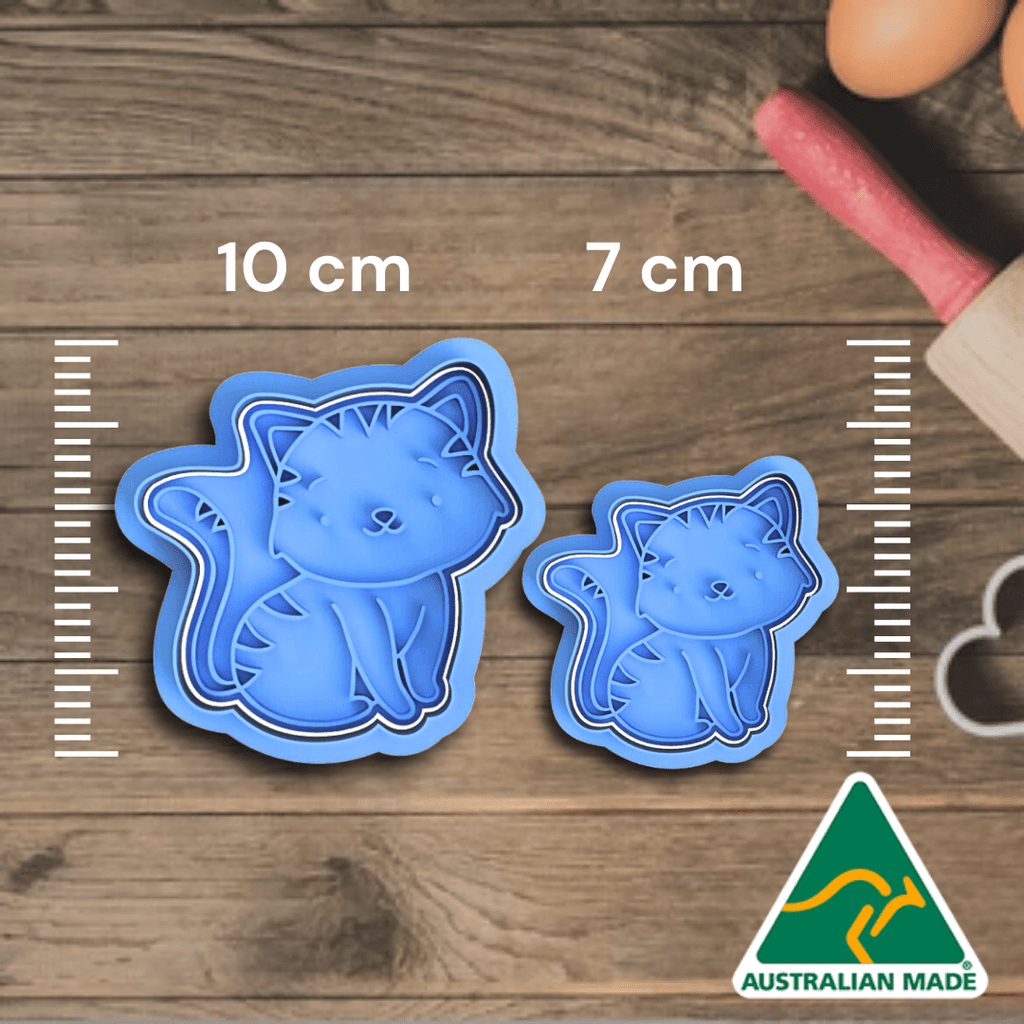 Australian Cookie Cutters Cookie Cutters Cat Cookie Cutter and Embosser Stamp