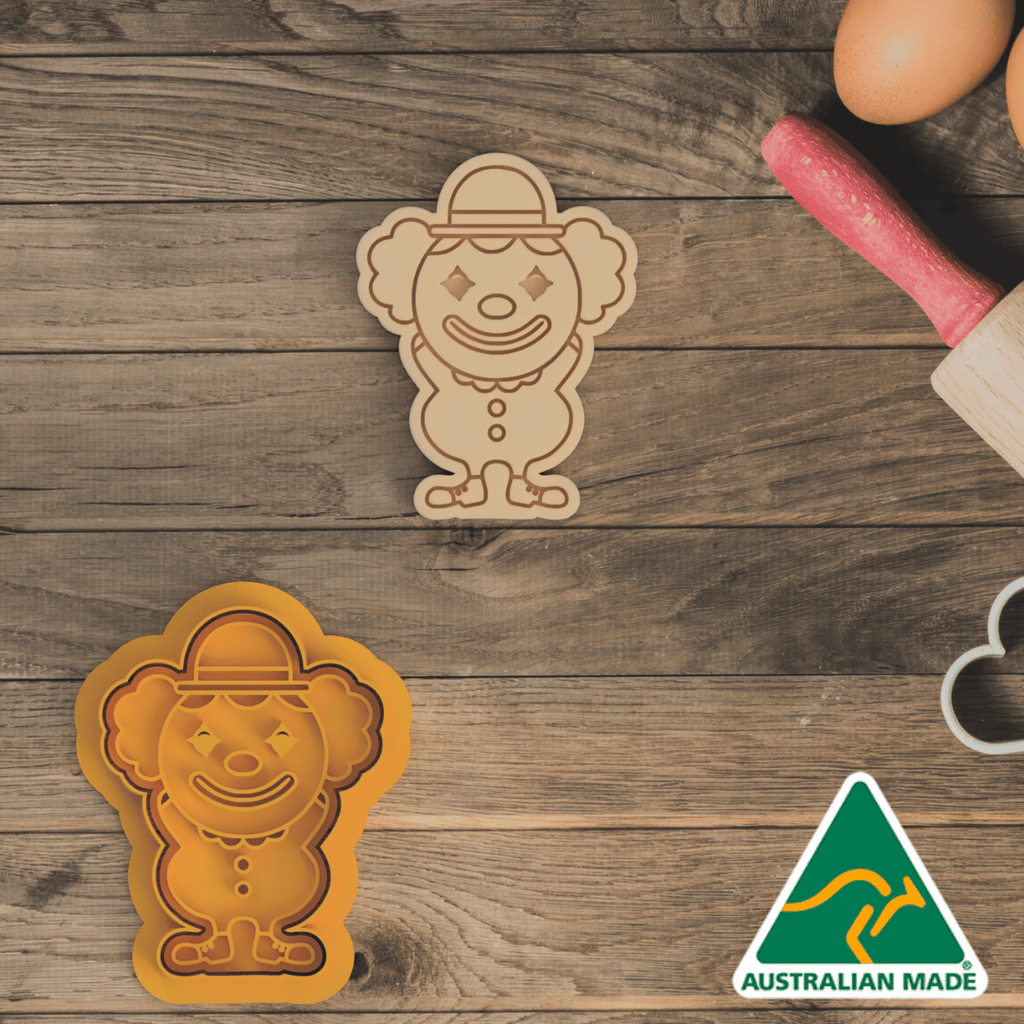 Australian Cookie Cutters Cookie Cutters Circus Set - Clown Cookie Cutter and Embosser Stamp