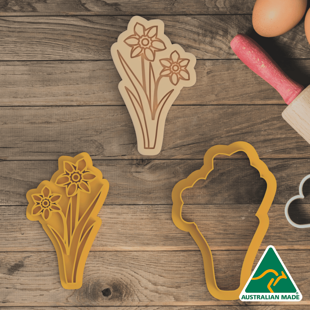 Australian Cookie Cutters Cookie Cutters Daffodil Cookie Cutter and Embosser Stamp