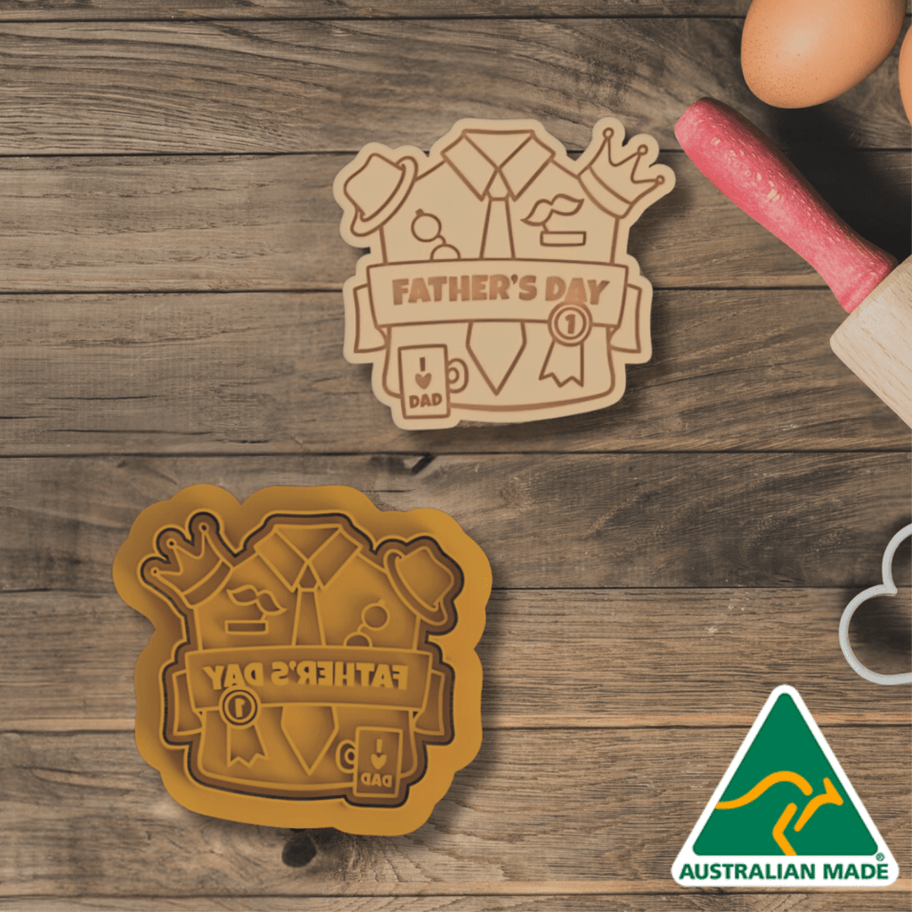 Australian Cookie Cutters Cookie Cutters Fathers Day Shirt Cookie Cutter and Embosser Stamp