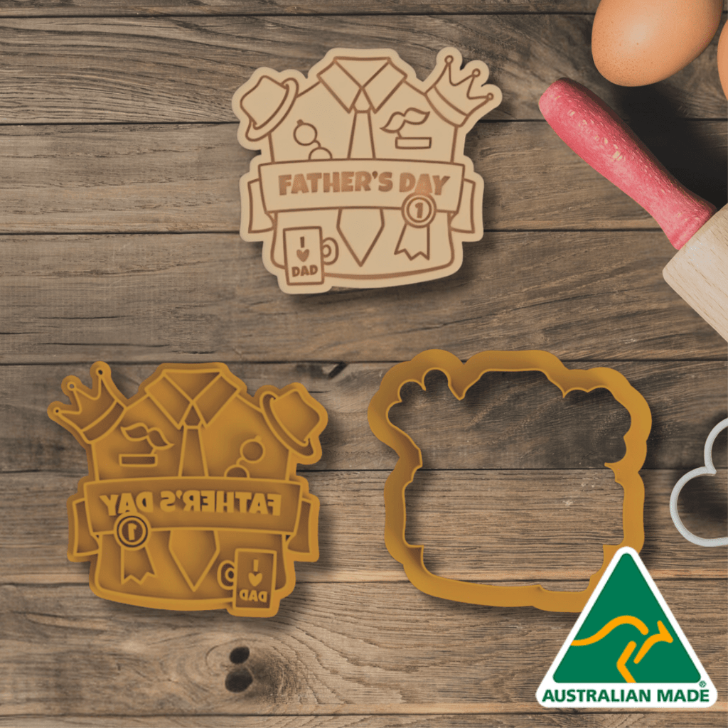 Australian Cookie Cutters Cookie Cutters Fathers Day Shirt Cookie Cutter and Embosser Stamp