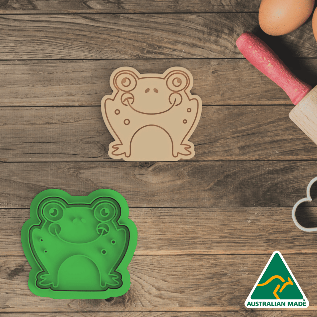 Australian Cookie Cutters Cookie Cutters Frog Cookie Cutter and Embosser Stamp