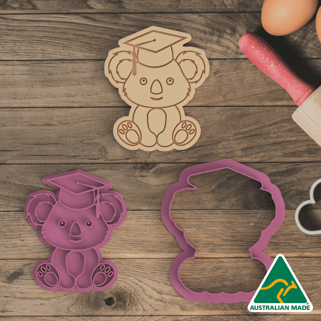 Australian Cookie Cutters Cookie Cutters Graduated Koala Cookie Cutter and Embosser Stamp