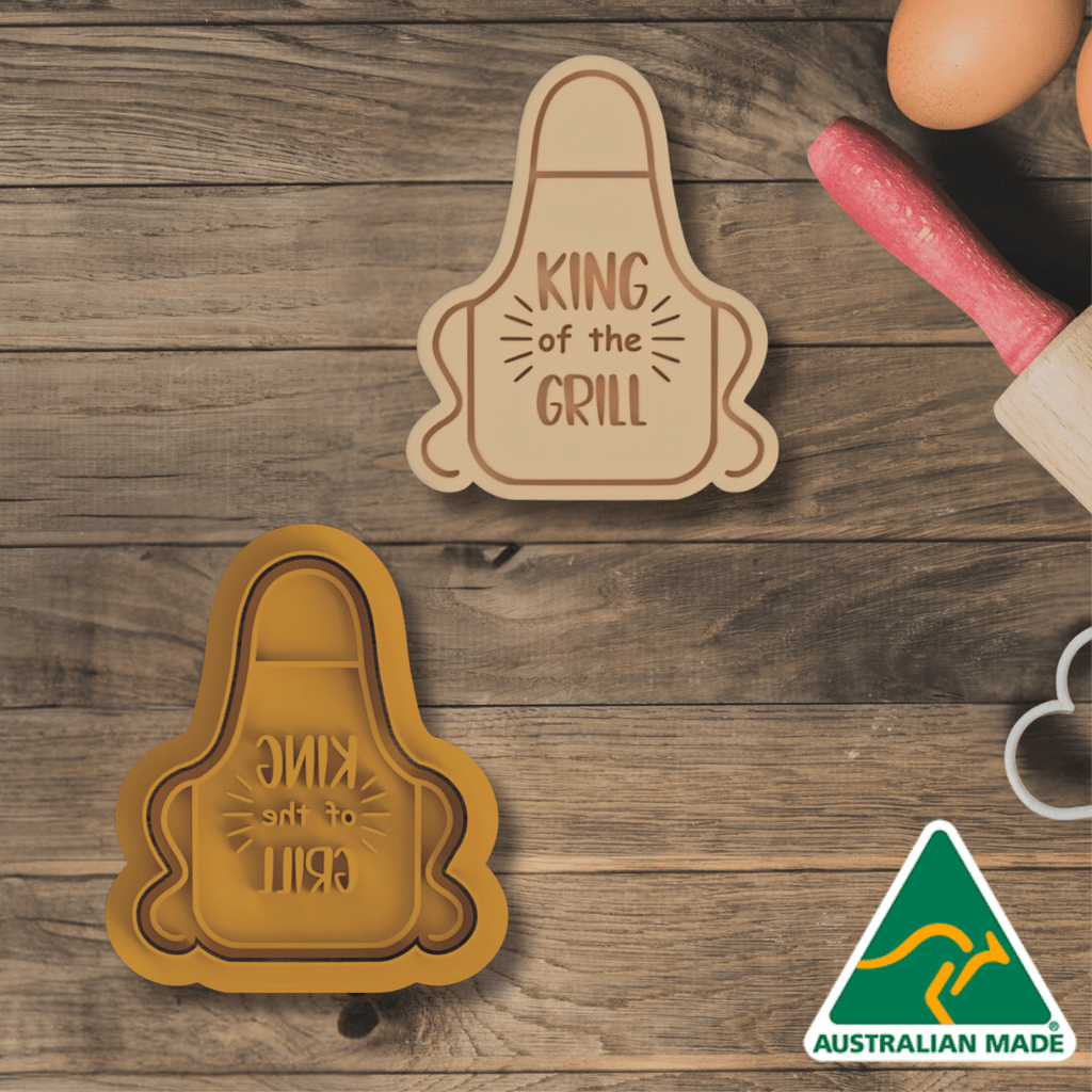 King of the Grill Apron Cookie Cutter and Embosser Stamp