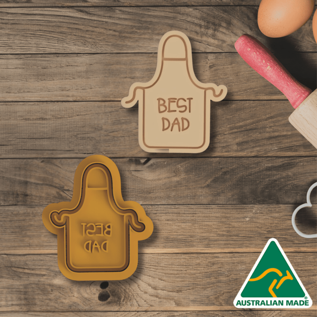 Best Dad Apron Cookie Cutter and Embosser Stamp