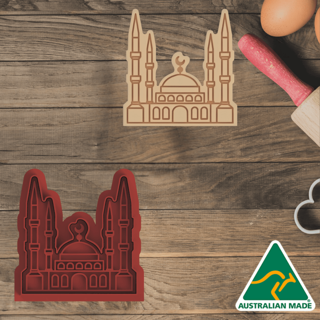 Australian Cookie Cutters Cookie Cutters Mosque Cookie Cutter and Embosser Stamp
