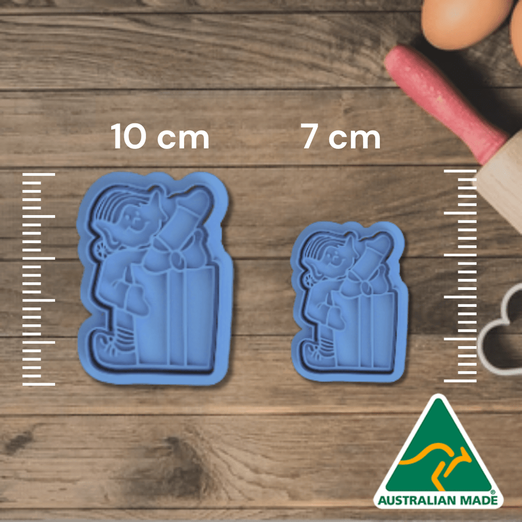 Australian Cookie Cutters Cookie Cutters Naughty Elf Cookie Cutter and Embosser Stamp