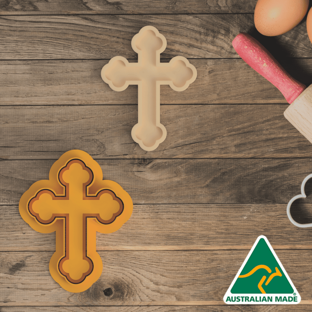 Australian Cookie Cutters Cookie Cutters Orthodox Cross Cookie Cutter and Embosser Stamp