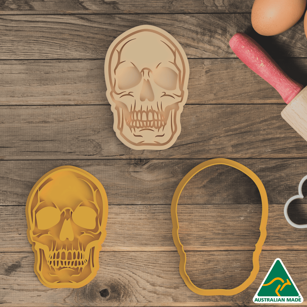 Australian Cookie Cutters Cookie Cutters Skull Cookie Cutter and Embosser Stamp