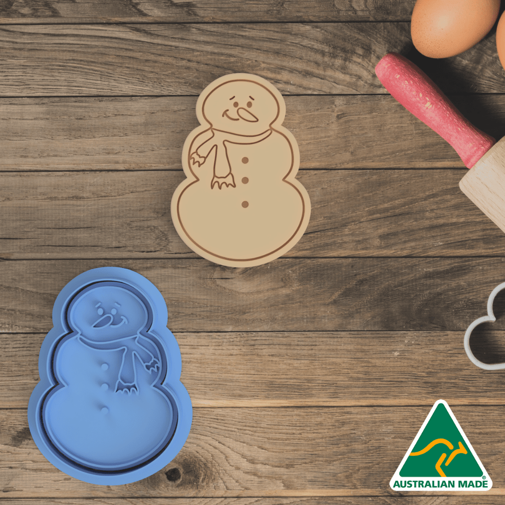 Australian Cookie Cutters Cookie Cutters Snowman Cookie Cutter and Embosser Stamp