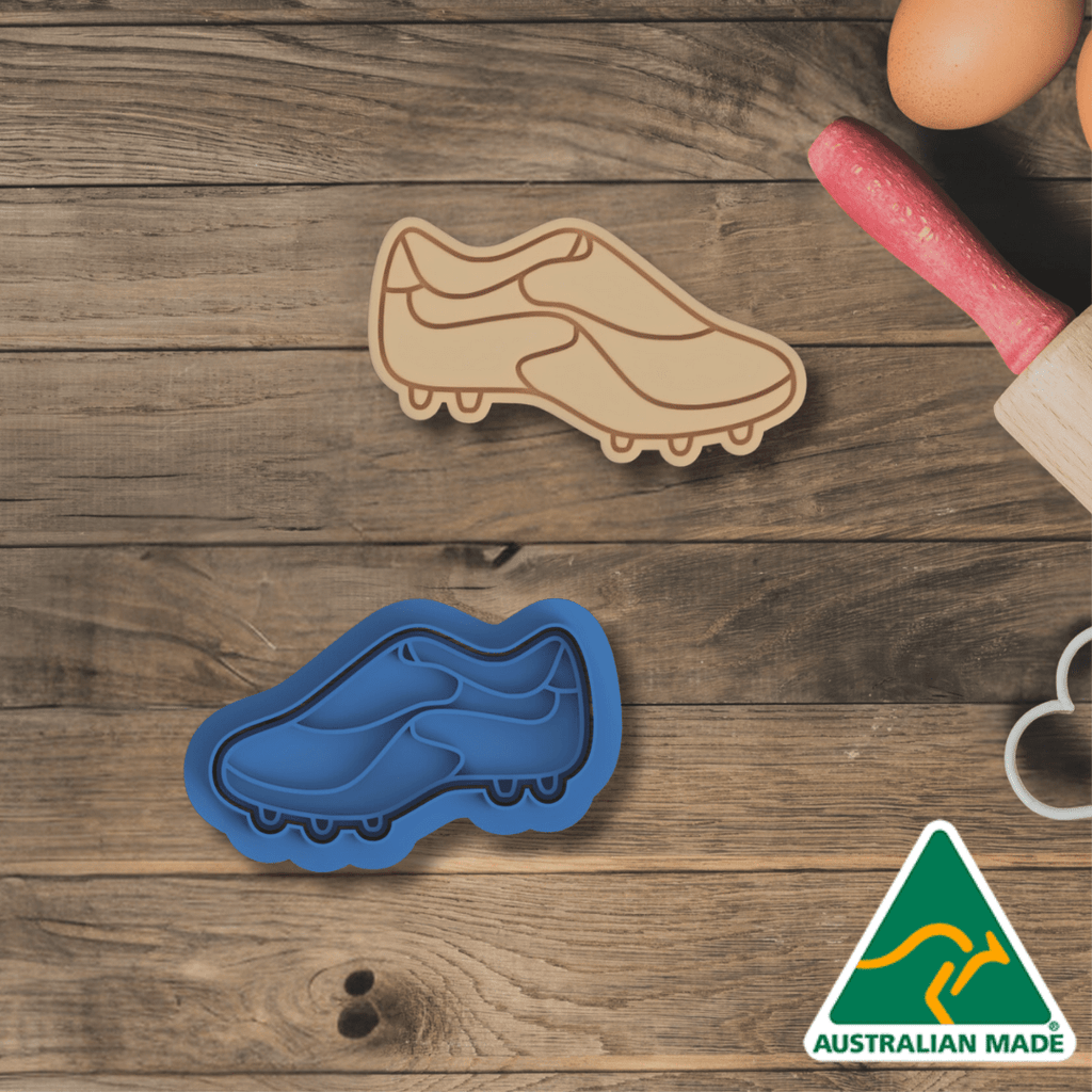 Australian Cookie Cutters Cookie Cutters Soccer Boot Cookie Cutter and Embosser Stamp