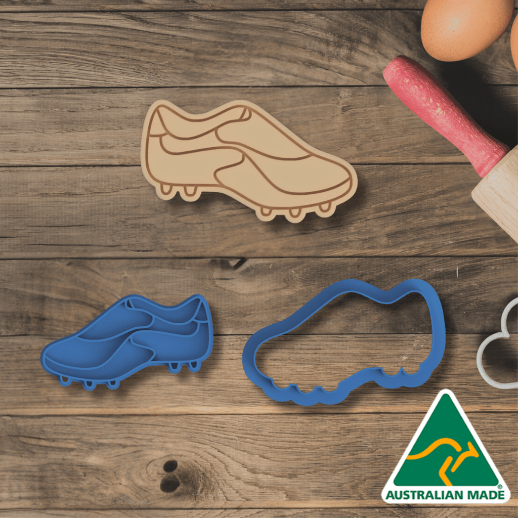 Australian Cookie Cutters Cookie Cutters Soccer Boot Cookie Cutter and Embosser Stamp