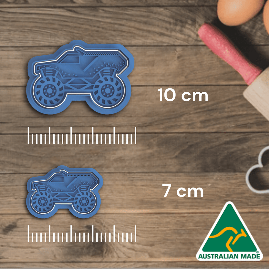 Monster Truck Set of 6 Cookie Cutter and Embosser Stamp