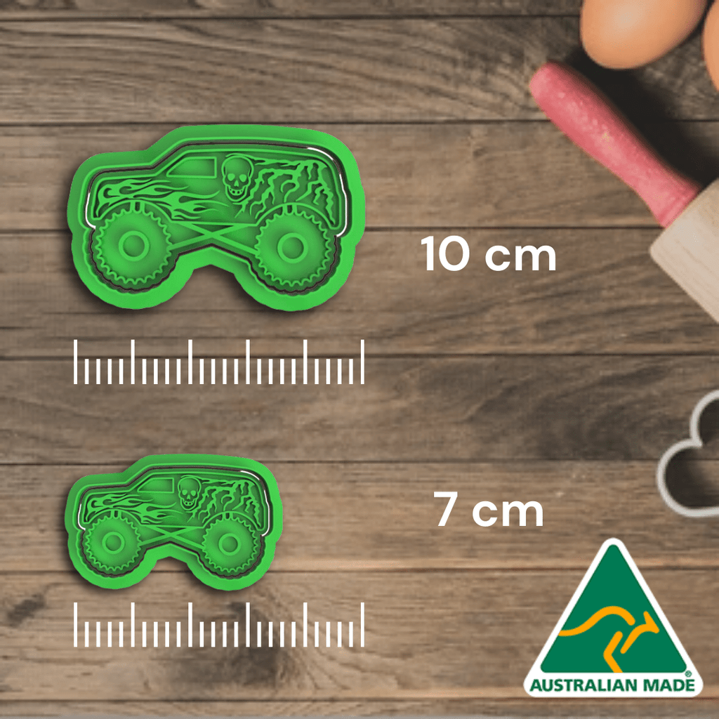 Monster Truck Set of 6 Cookie Cutter and Embosser Stamp