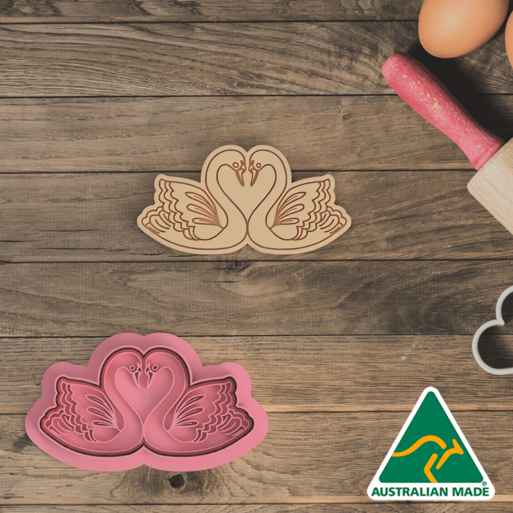 Love Swans Cookie Cutter and Embosser Stamp