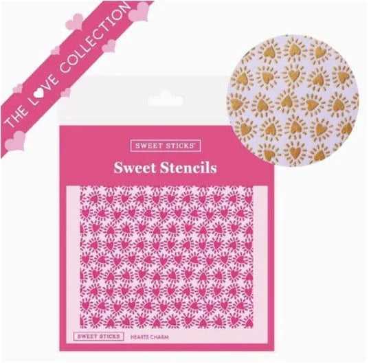 Sweet Sticks Cookie Stencil Sweet Sticks Hearts Charm Stencil