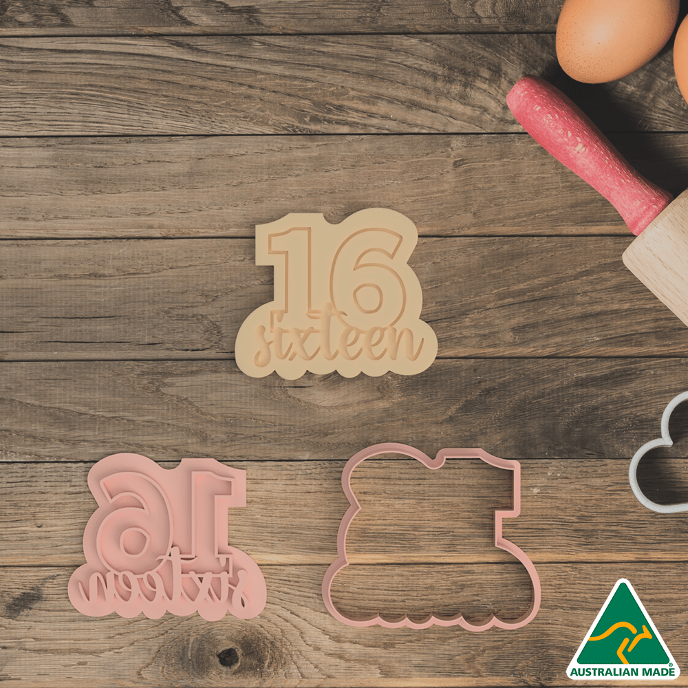 Australian Cookie Cutters 16 Sixteen Cookie Cutter and Embosser Stamp
