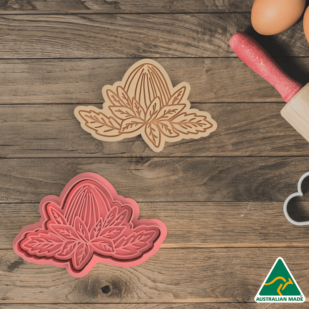 Australian Cookie Cutters Cookie Cutters 10cm Flower Cookie Cutter and Embosser Stamp