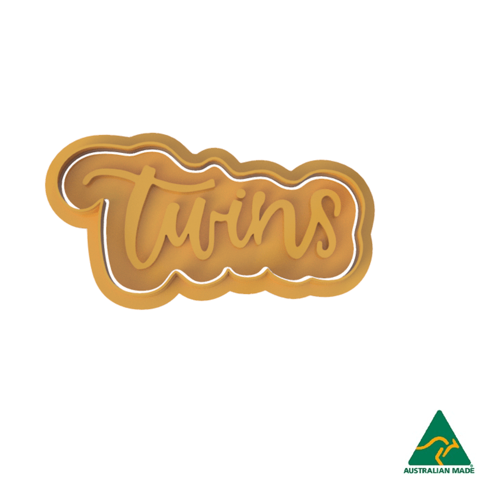 Australian Cookie Cutters Cookie Cutters 10cm Twins Cookie Cutter and Embosser Stamp