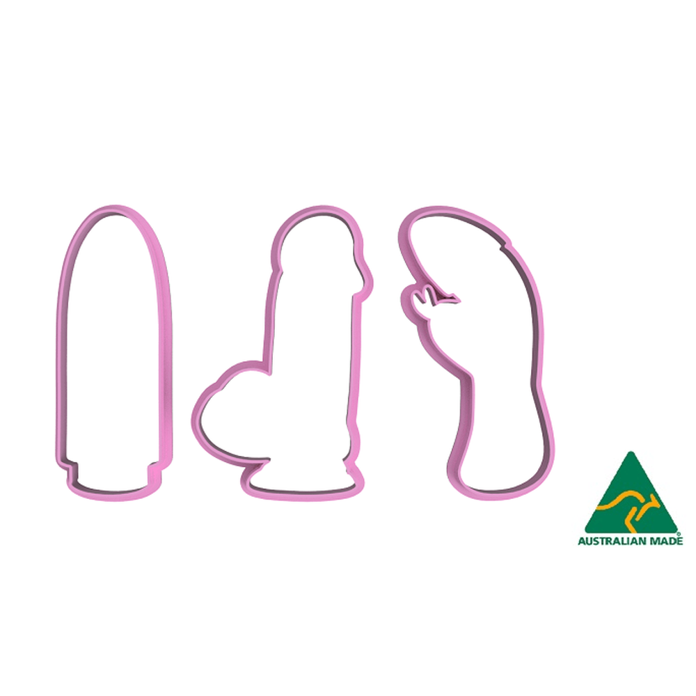 Australian Cookie Cutters Cookie Cutters Adult Sex Toy Set of 3 Cookie Cutter