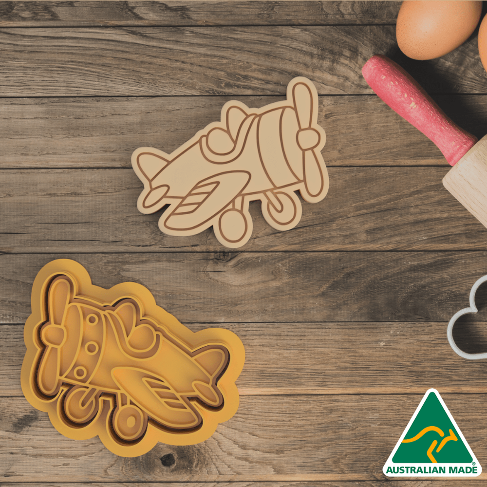 Australian Cookie Cutters Cookie Cutters Airplane Cookie Cutter and Embosser Stamp