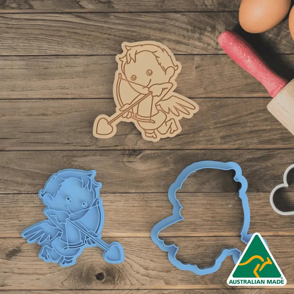 Australian Cookie Cutters Cookie Cutters Angel Cookie Cutter and Embosser Stamp