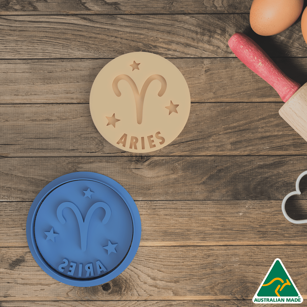 Australian Cookie Cutters Cookie Cutters Aries Cookie Cutter and Embosser Stamp