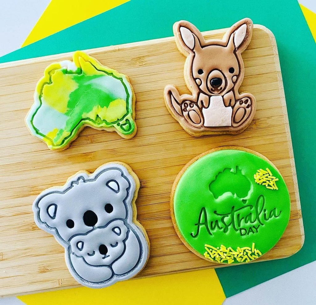 Australian Cookie Cutters Cookie Cutters Australia Day- Kangaroo Cookie Cutter And Embosser Stamp