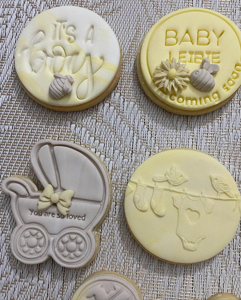 Australian Cookie Cutters Cookie Cutters Baby Pram Cookie Cutter and Embosser stamp