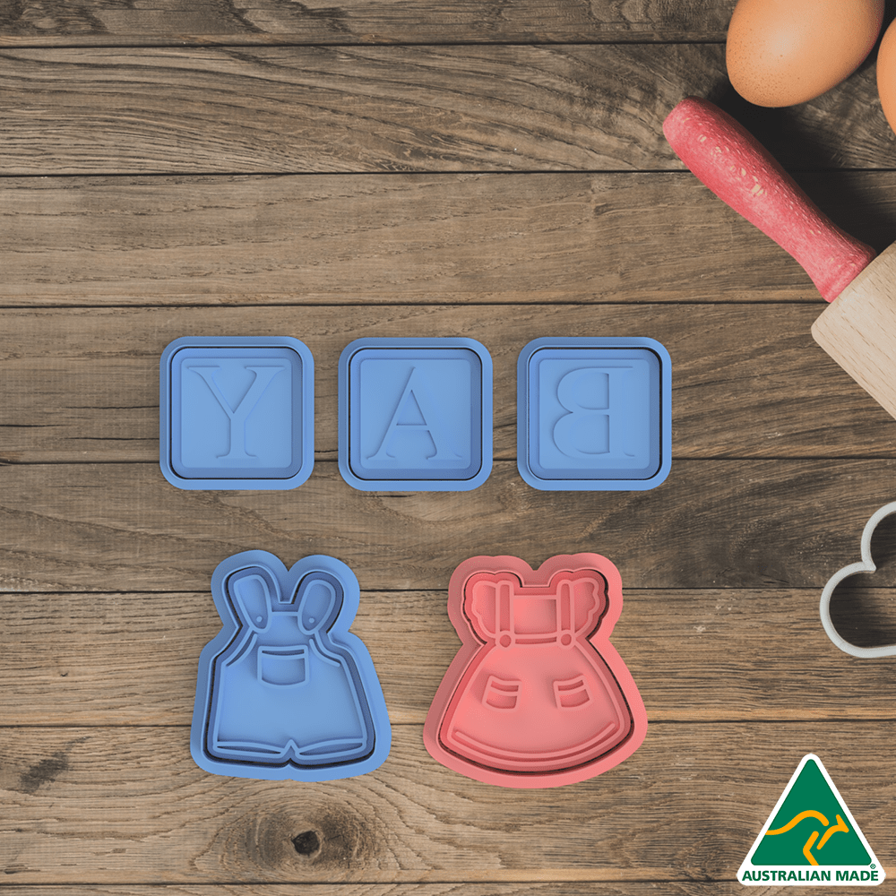 Australian Cookie Cutters Cookie Cutters Baby Shower Cookie Cutter and Embosser Set of 5