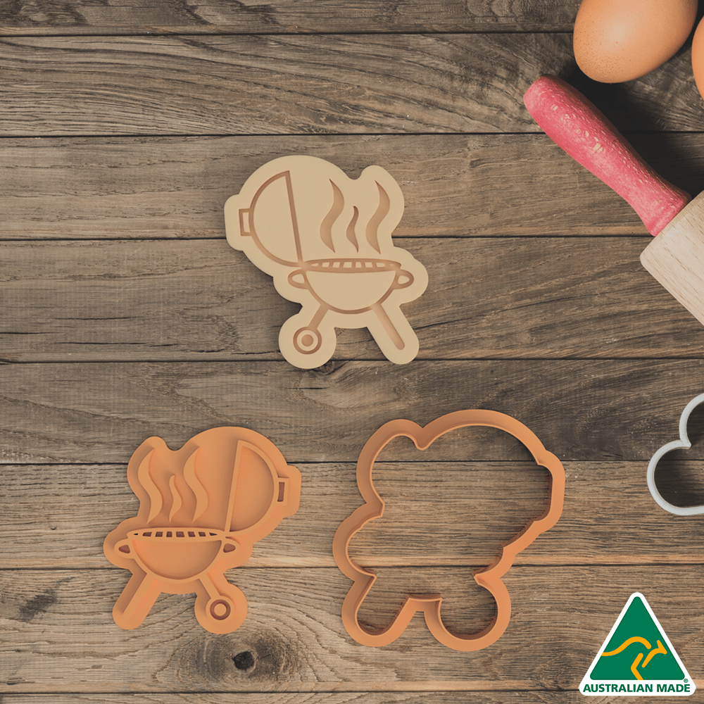 Australian Cookie Cutters Cookie Cutters Barbeque Cookie Cutter and Embosser Stamp