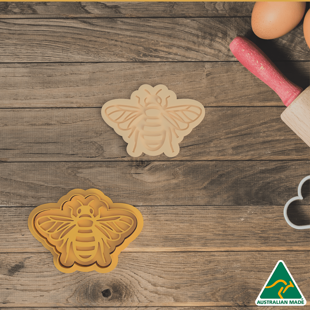 Australian Cookie Cutters Cookie Cutters Bee Cookie Cutter and Embosser Stamp