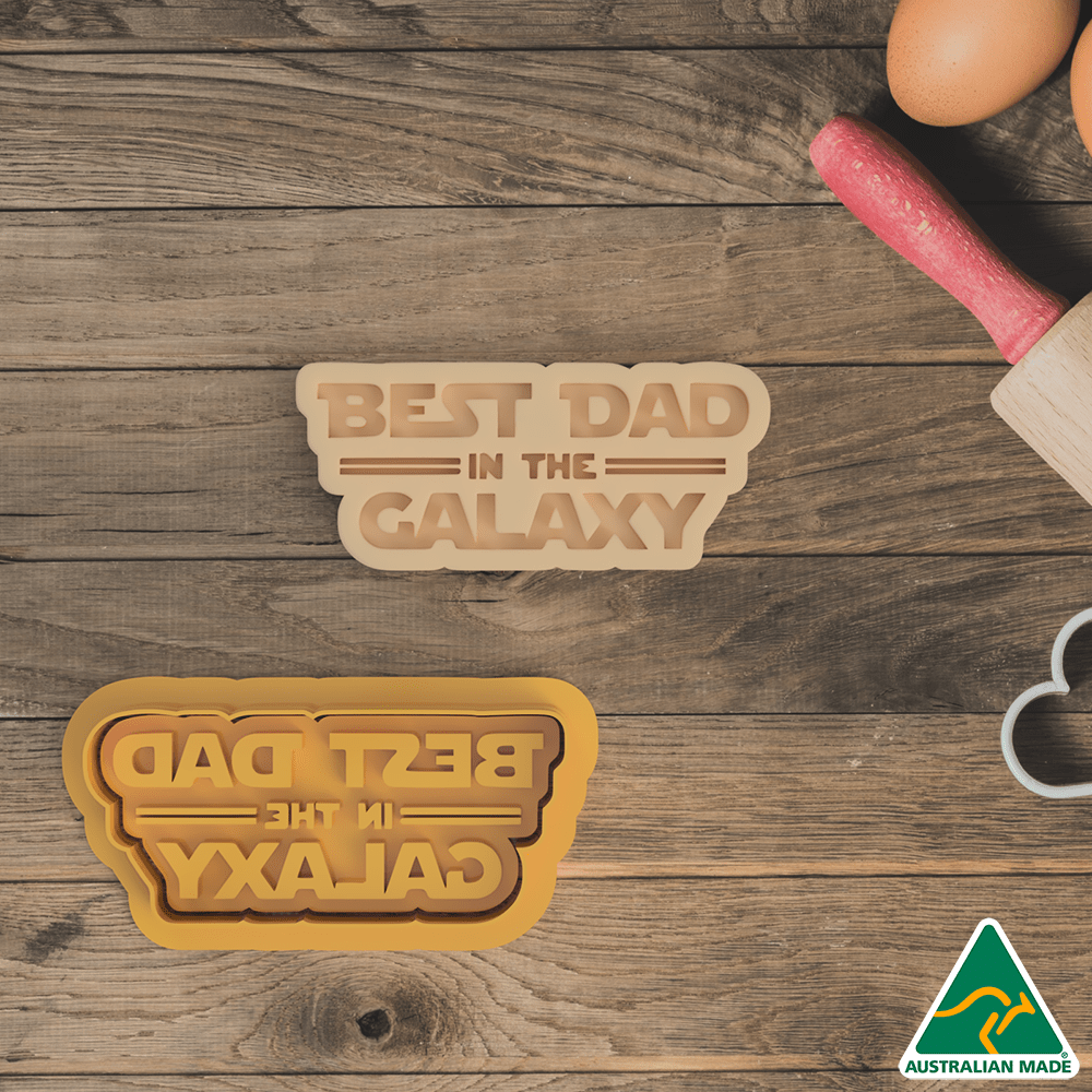 Australian Cookie Cutters Cookie Cutters Best Dad in the Galaxy Cookie Cutter and Embosser Stamp