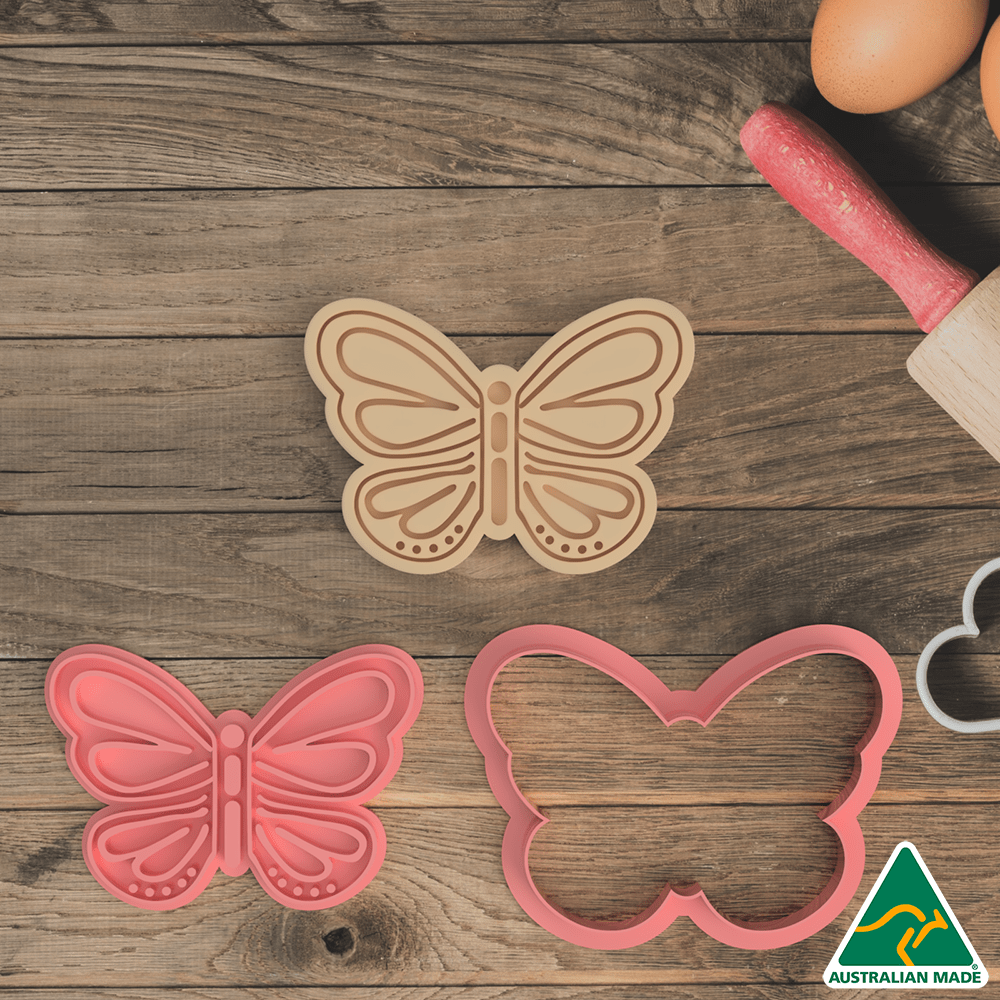 Australian Cookie Cutters Cookie Cutters Butterfly Cookie Cutter and Embosser Stamp