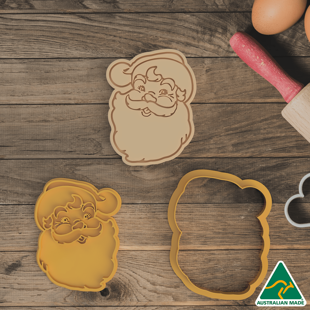 Australian Cookie Cutters Cookie Cutters Christmas Classic Santa Cookie Cutter and Embosser Stamp