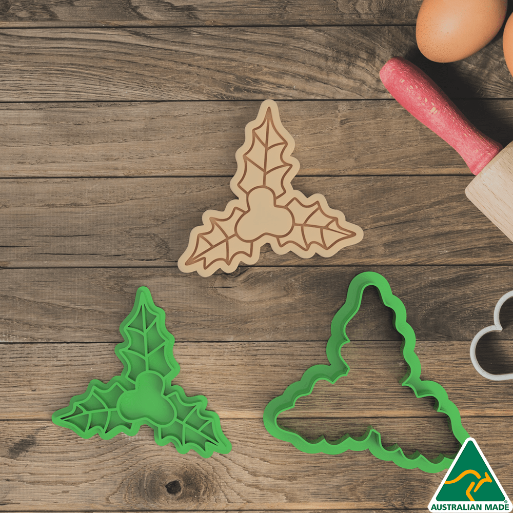 Australian Cookie Cutters Cookie Cutters Christmas Mistletoe Cookie Cutter and Embosser Stamp