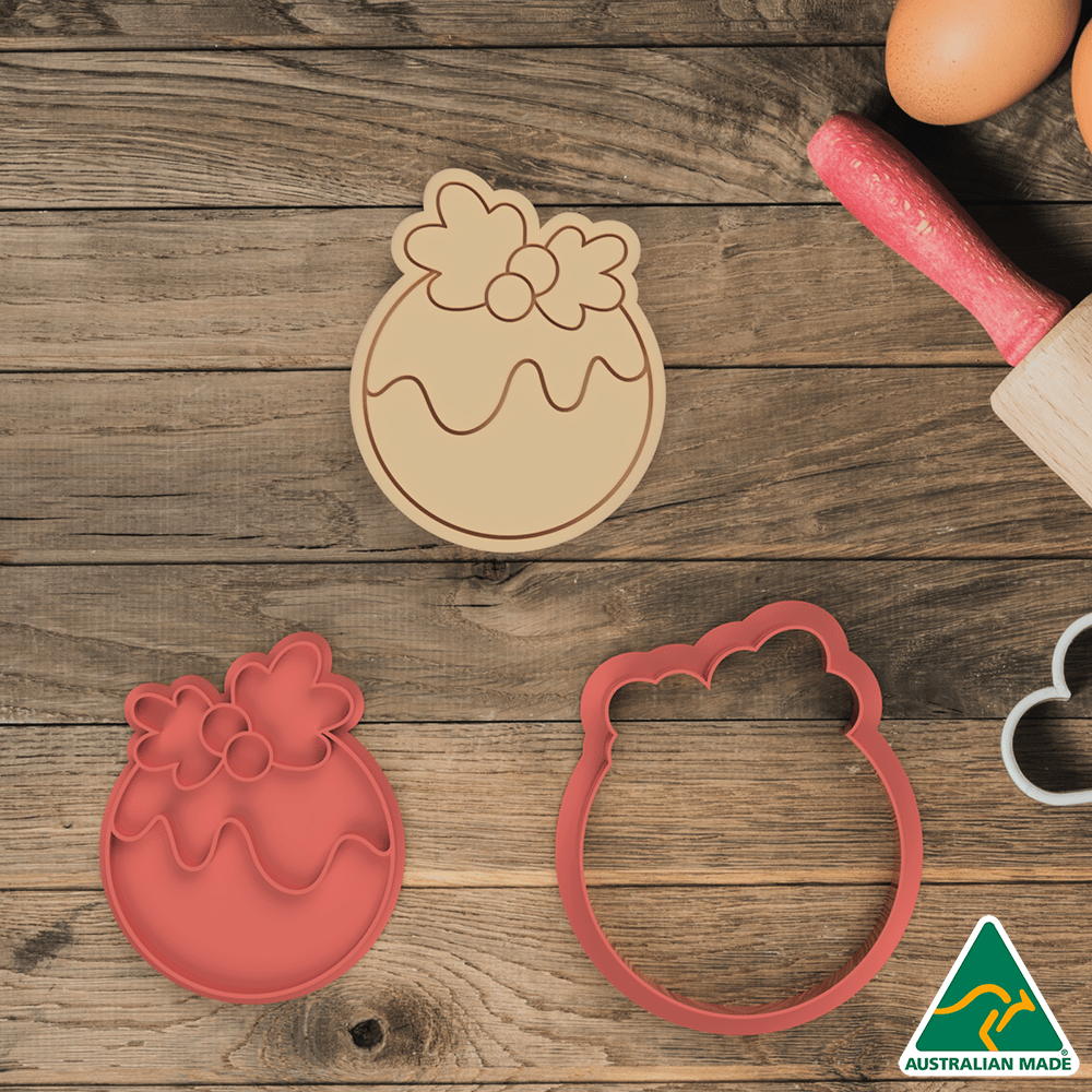 Australian Cookie Cutters Cookie Cutters Christmas Pudding Cookie Cutter and Embosser Stamp