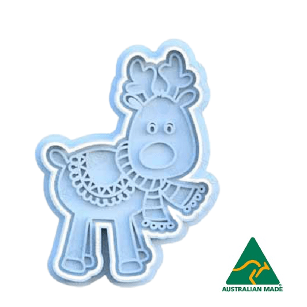 Australian Cookie Cutters Cookie Cutters Christmas Reindeer Cookie Cutter and Embosser Stamp