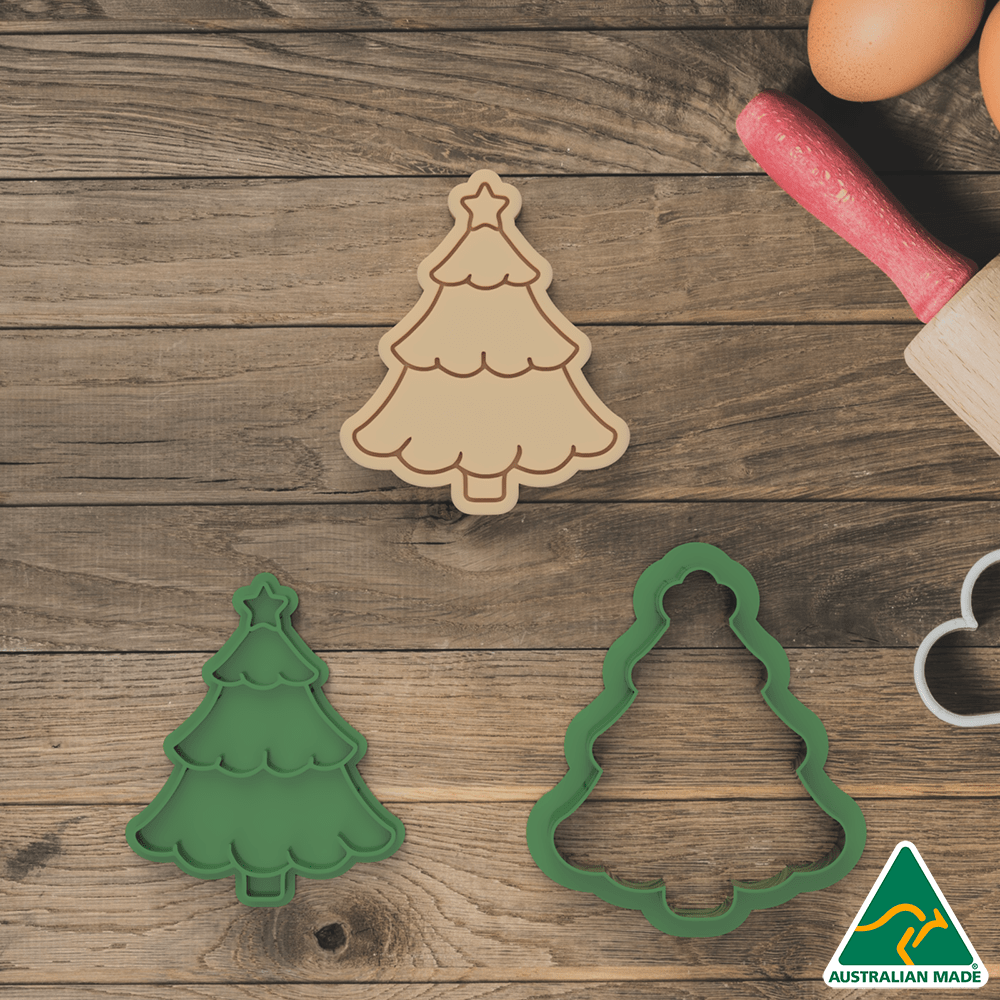 Australian Cookie Cutters Cookie Cutters Christmas Tree Cookie Cutter and Embosser Stamp