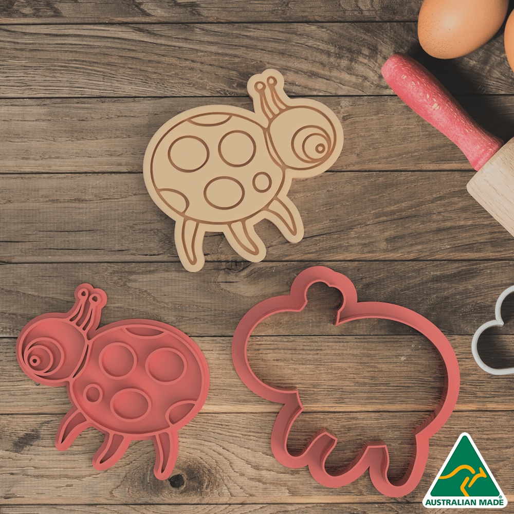 Australian Cookie Cutters Cookie Cutters Cocomelon- Lady Bug Cookie Cutter and Embosser Stamp