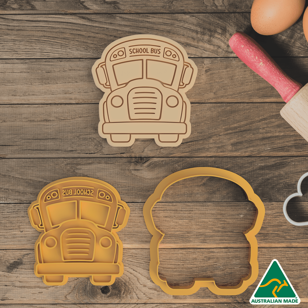 Australian Cookie Cutters Cookie Cutters Cocomelon- School Bus Cookie Cutter and Embosser Stamp