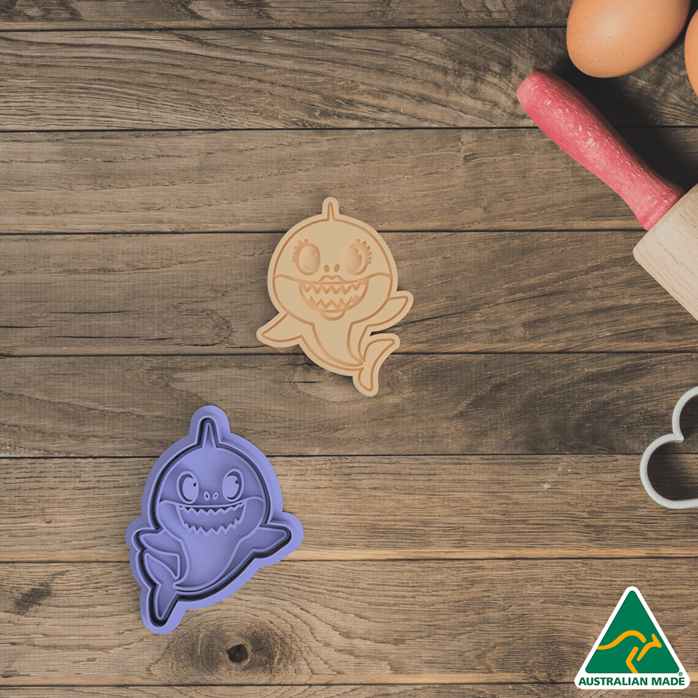 Australian Cookie Cutters Cookie Cutters Daddy Shark Shark Cookie Cutter and Embosser Stamp