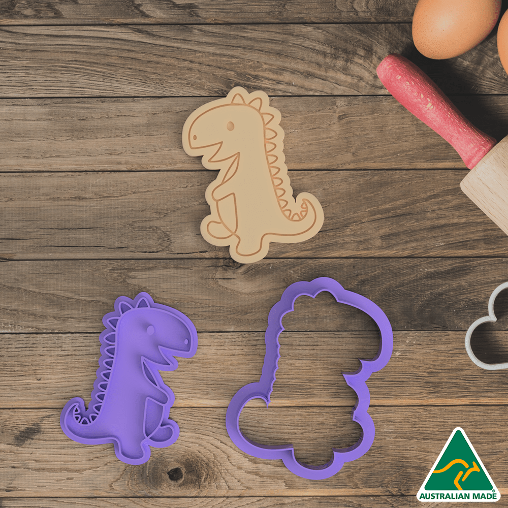 Australian Cookie Cutters Cookie Cutters Dinosaur- T-rex Cookie Cutter and Embosser Stamp