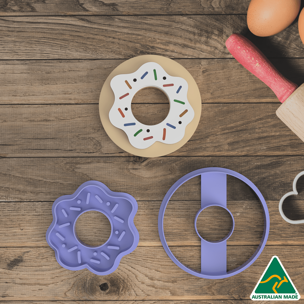 Australian Cookie Cutters Cookie Cutters Donut Cookie Cutter and Embosser Stamp