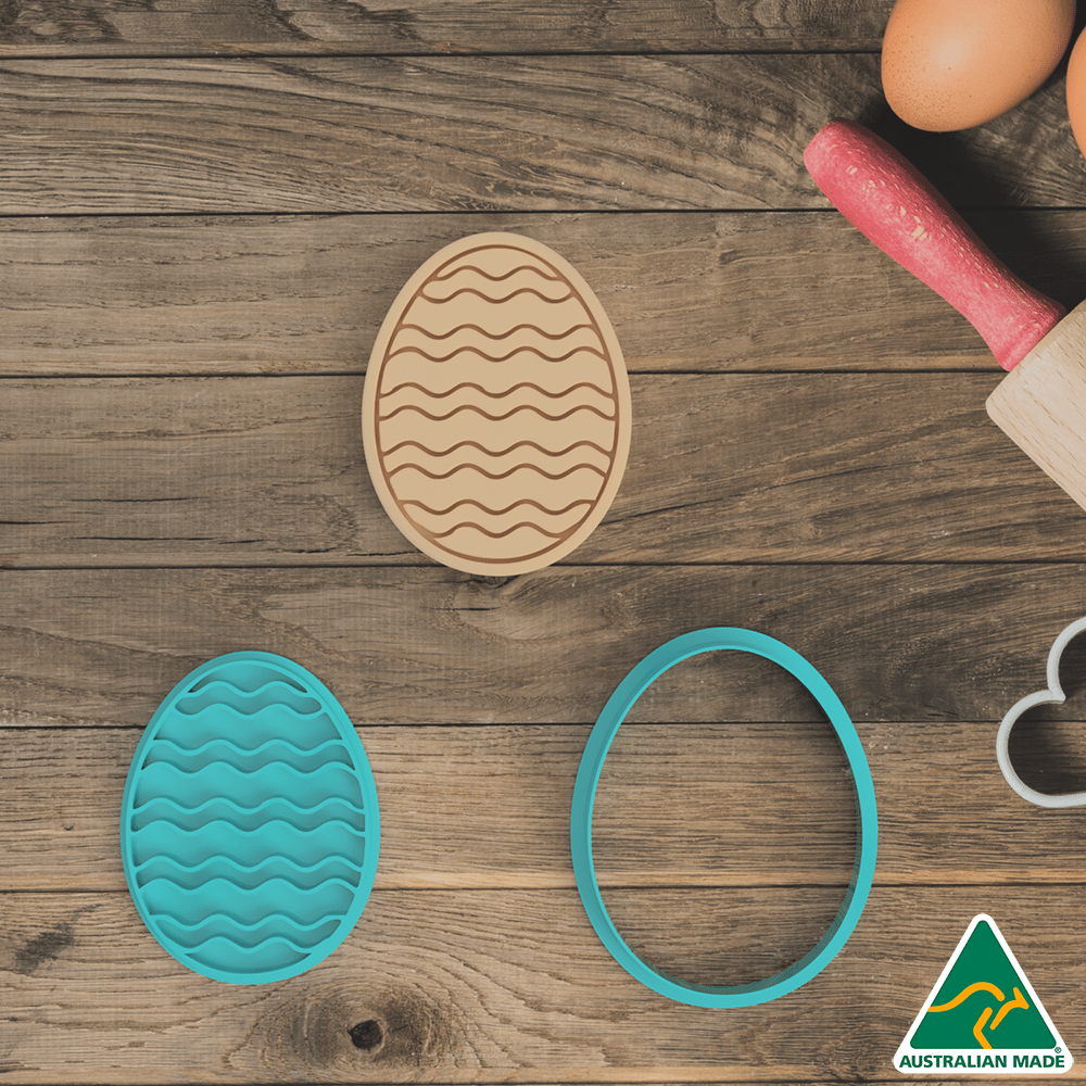 Australian Cookie Cutters Cookie Cutters Easter Egg Pattern #10 Cookie Cutter And Embosser Stamp