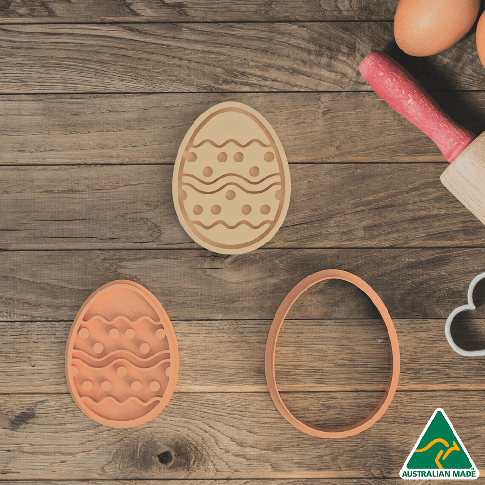 Australian Cookie Cutters Cookie Cutters Easter Egg Pattern #5 Cookie Cutter And Embosser Stamp