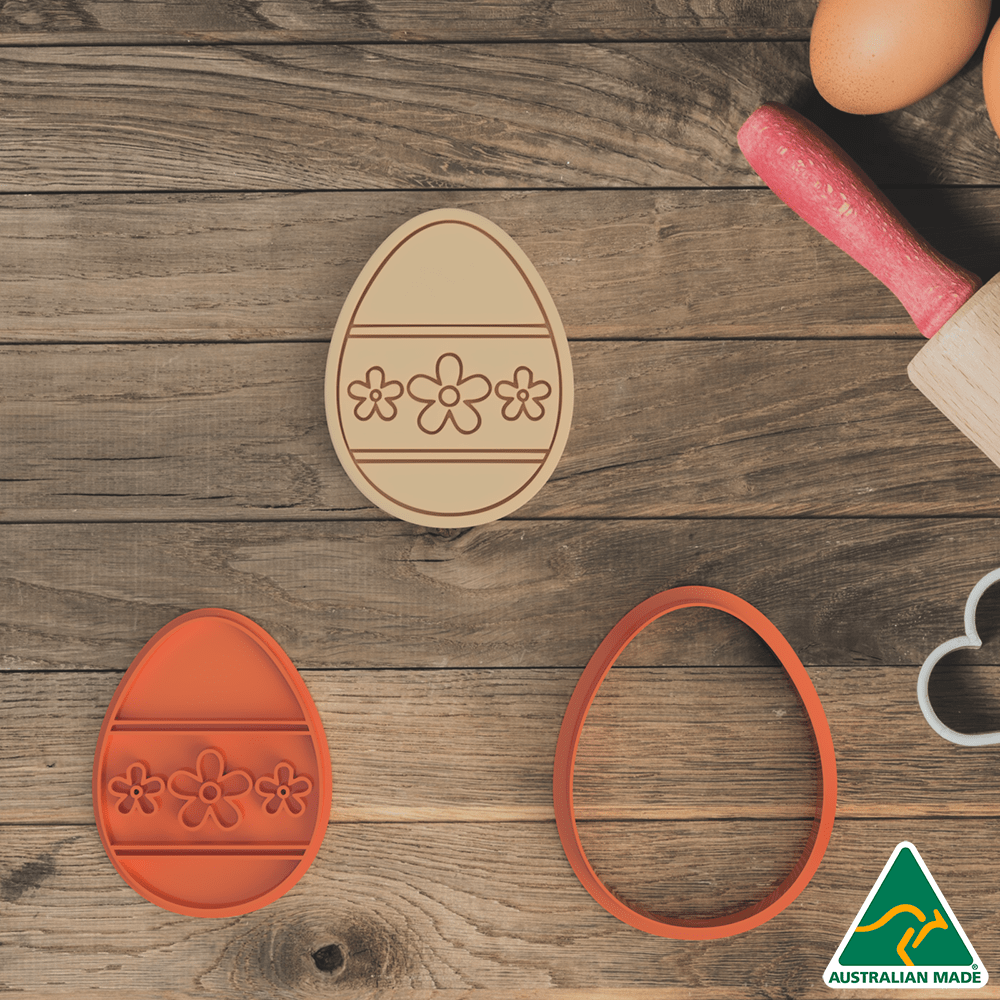 Australian Cookie Cutters Cookie Cutters Easter Egg Pattern #8 Cookie Cutter And Embosser Stamp